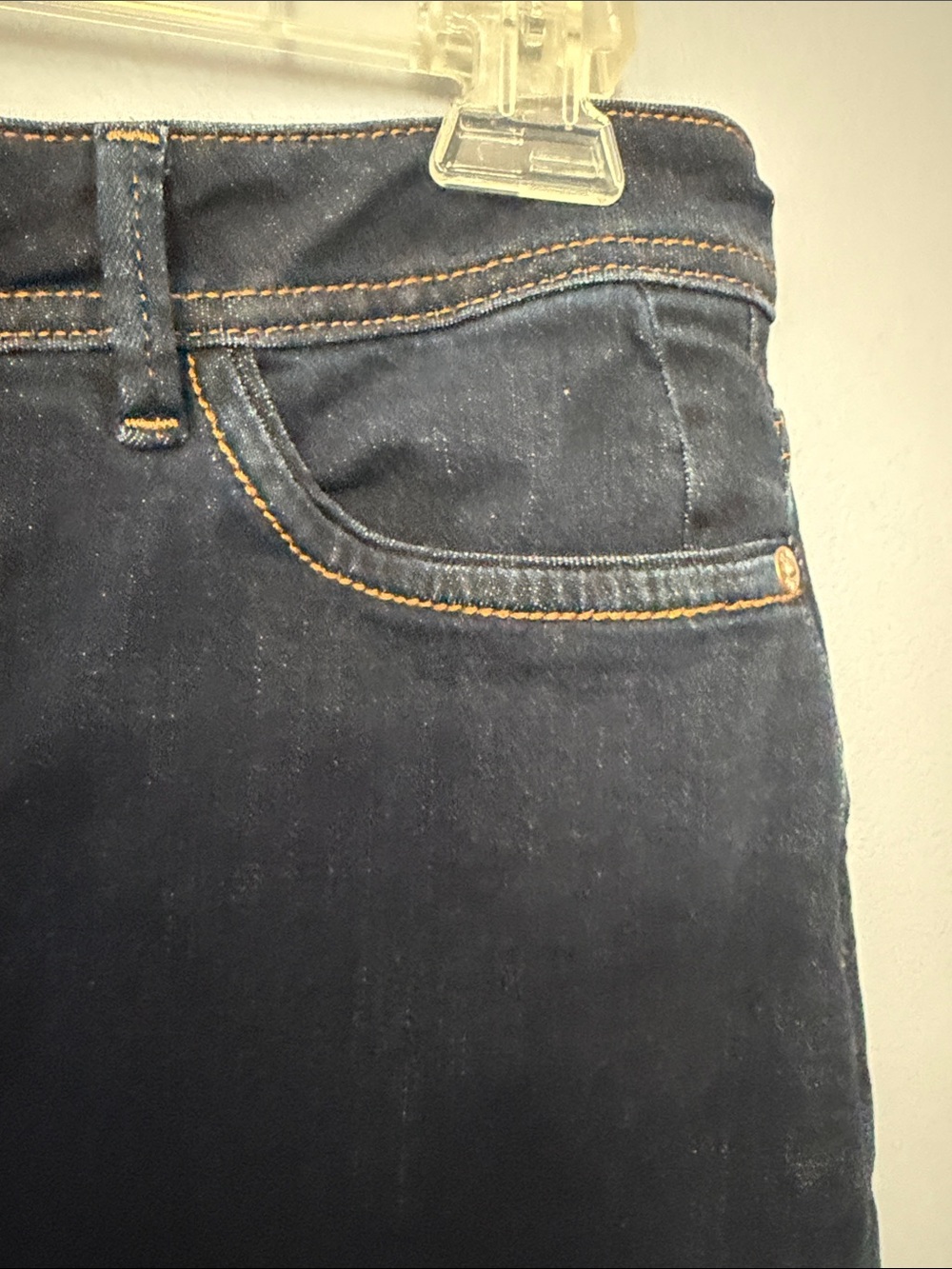 J.Jill Front-Slit Denim Midi Skirt Dark Indigo Sz 8 - Picture 6 of 13